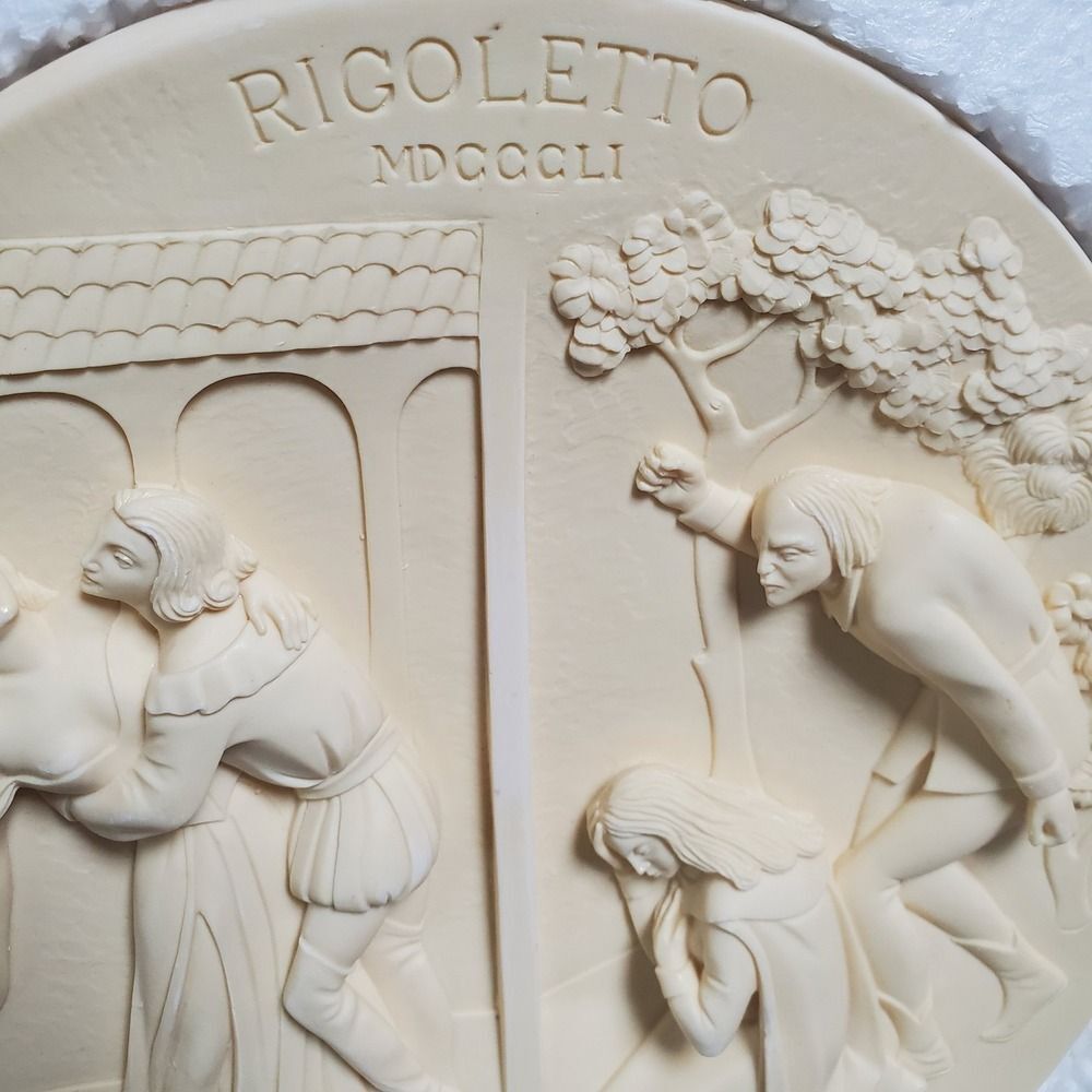 Rigoletto hand carved ivory alabaster collectors plate grand opera collection - Picture 5 of 10